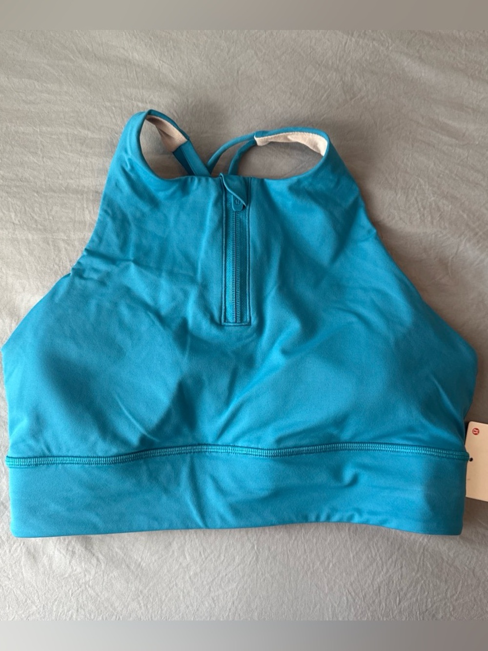 Lululemon Energy High-Neck Longline Bra Zip Size 10 💙💚